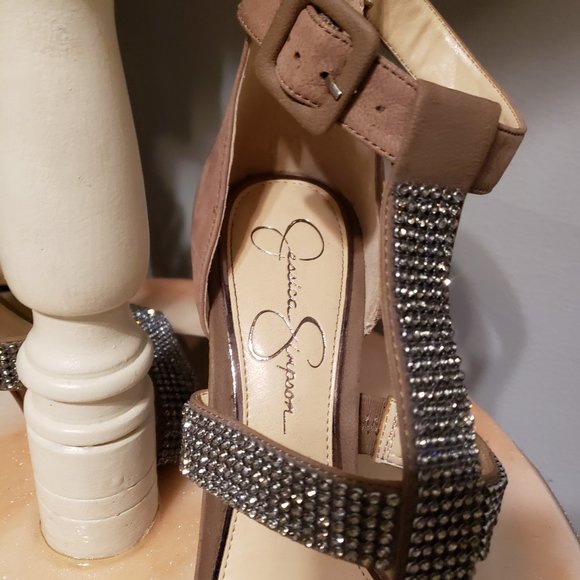 Jessica Simpson Barrera Jeweled T-Strap Sandals - Picture 10 of 11